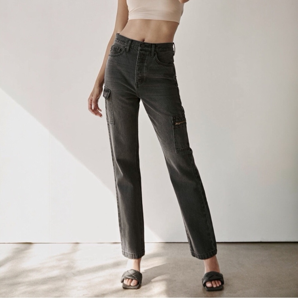 KanCan 5 (26) Bring Back The 90's Straight  Cargo Jeans High Rise Black